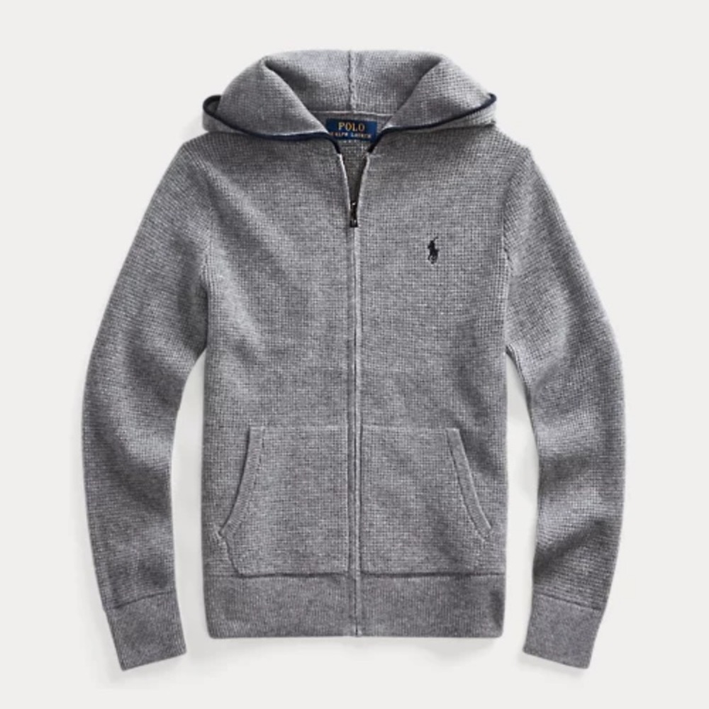 Polo Ralph Lauren Boys Girls 100% Cashmere
Grey Zip Hoodie
Size 14-16 (Large)